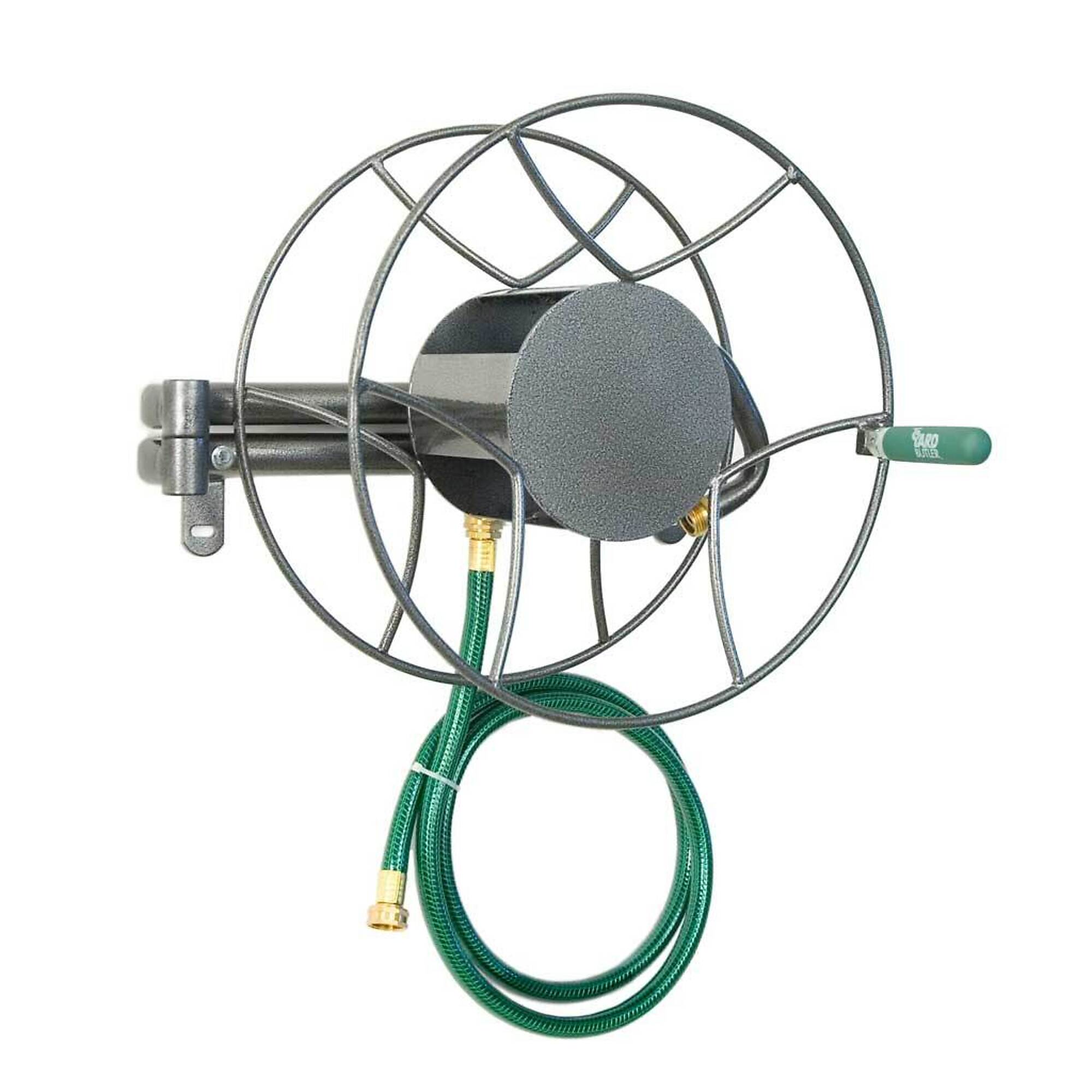 Yard Butler, Wall Mount Swivel Reel, Hose Length Capacity 100 ft, Frame Material Steel, Color Gray, Model# ISRWM-180